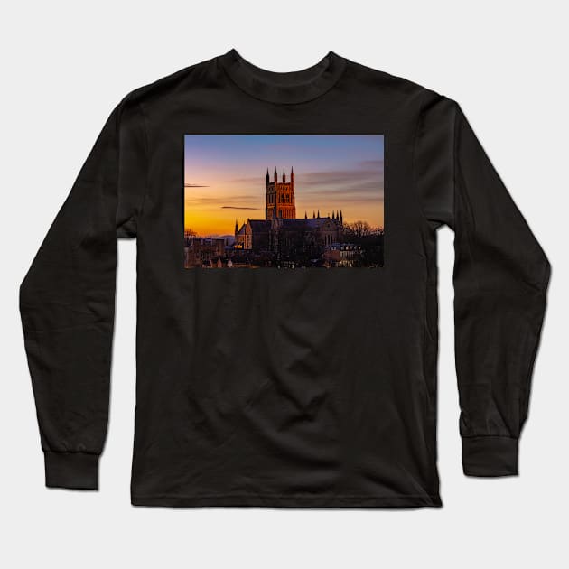 Worcester Sunset Long Sleeve T-Shirt by adam-bullock